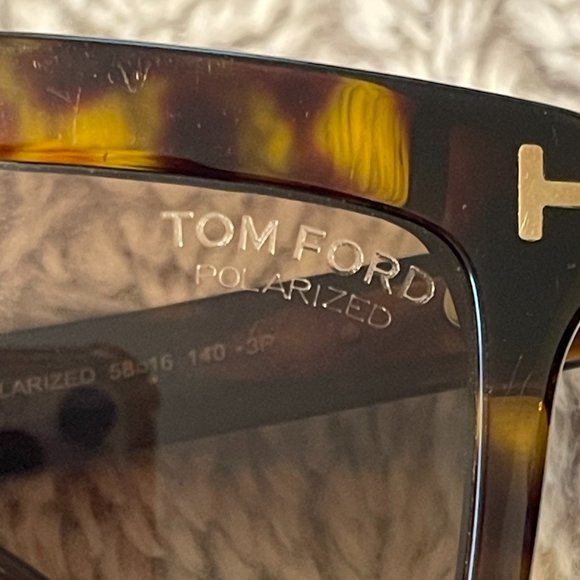 Tom Ford Sabrina-02 FT764 58-16 140 Square DARK HAVANA Polarized Sunglasses main image 11